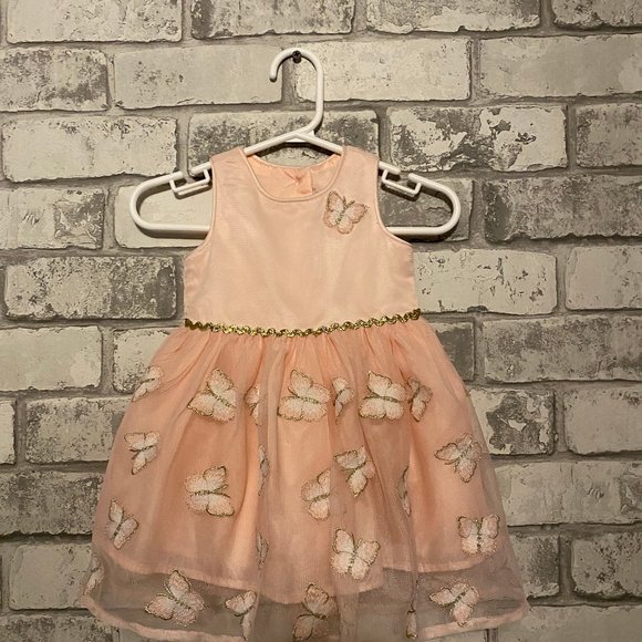 Baby Girl's Sleeveless Butterfly Dress 0-3 Months - Picture 1 of 5